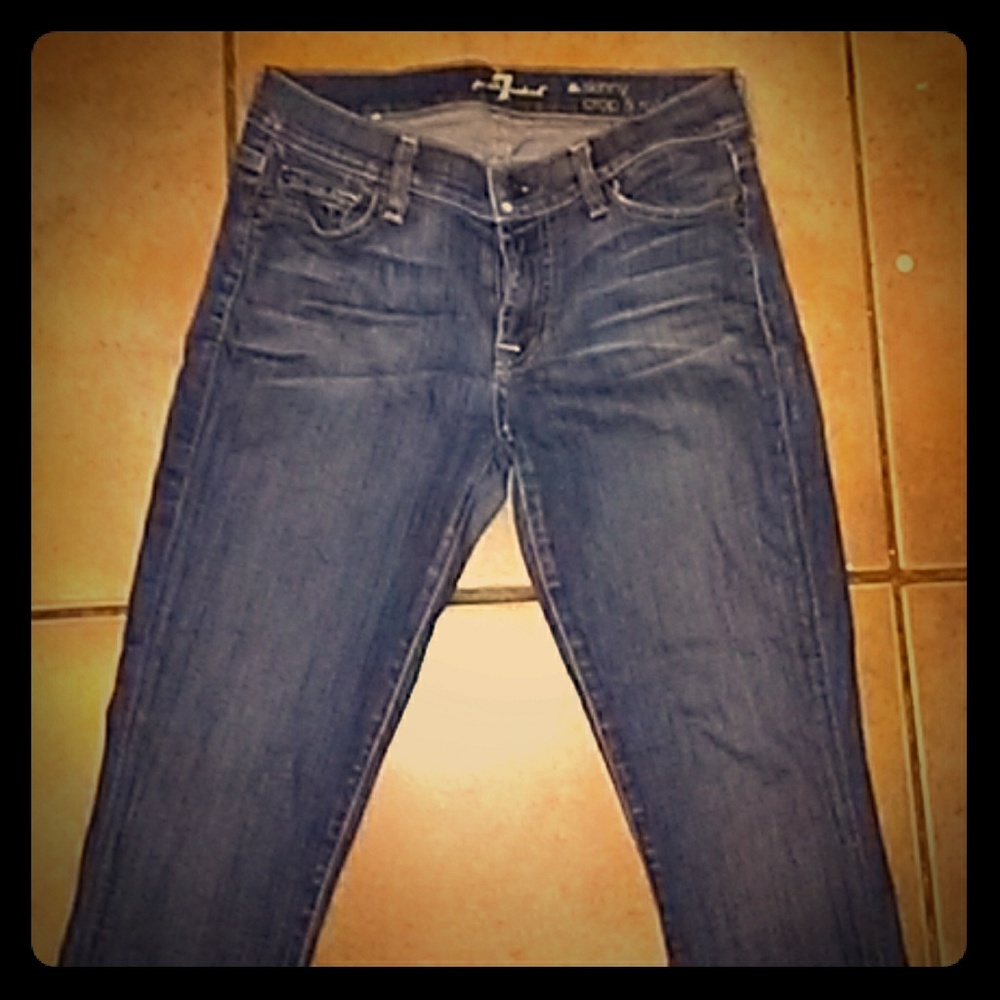 7 FOR ALL MANKIND SZ 28 THE SKINNY CROP &  ROLL